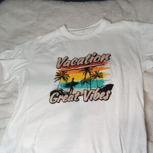 Retro Graphic White and Orange Short Sleeve Tees